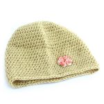 Crochet hat made from 1 skein of DK Devon Alpaca in shade Cornish Nettle Gold