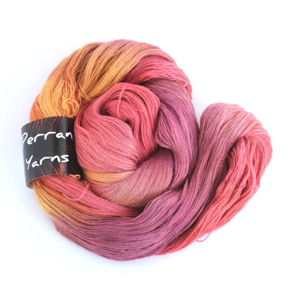 Heavenly Lace yarn in handdyed shade Sunset Party