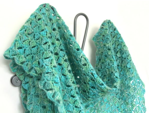 Light and Lacy Shawl crocheted using Egyptian Lace in shade Woodland Glade