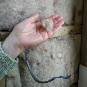 Wool insulation in the dye studio