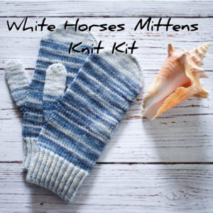 White Horses Mittens knit kit