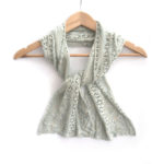 Flower Row Crescent Shawlette knit kit in shade Waterworld