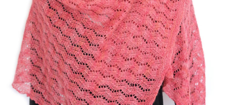 Tidal Wrap knitted in shade Heart's Desire