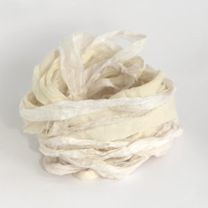 Undyed recycled chiffon silk ribbon