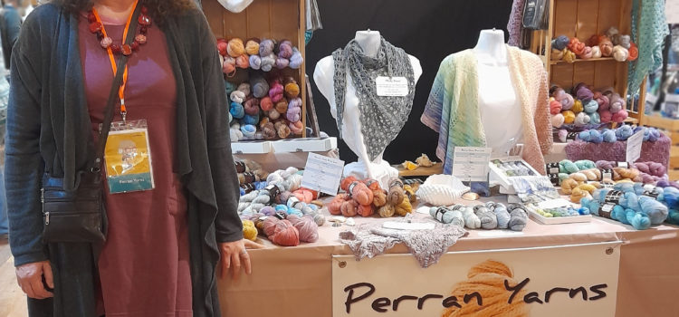 Perran Yarns - handdyed yarns at unravel yarn festival Feb22