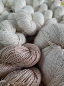 Assorted undyed yarns