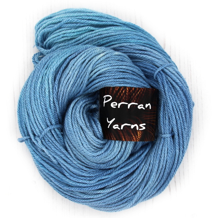 Aran Merino Silk yarn hand dyed in shade Cambridge Blue