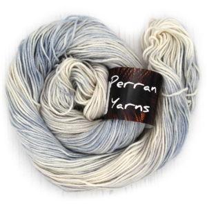 DK Wool Cotton yarn hand dyed in shade Icy Blues