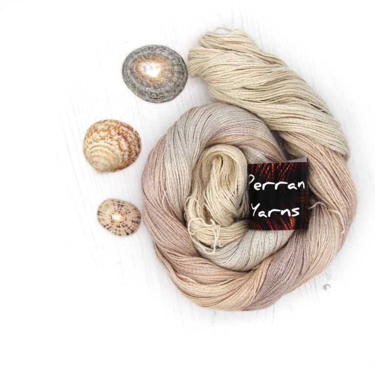 Lace Egyptian yarn in shade She Sells Seashells
