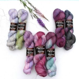 Purple yarn skeins