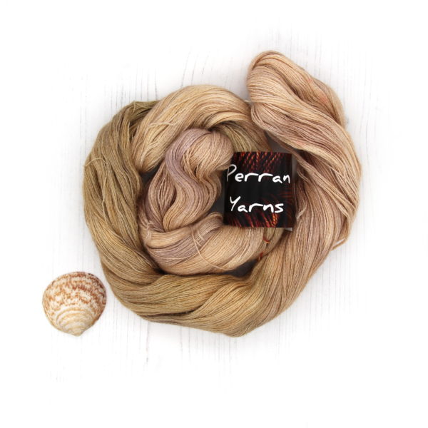Lace Heavenly yarn in hand dyed shade Sweet Chestnut