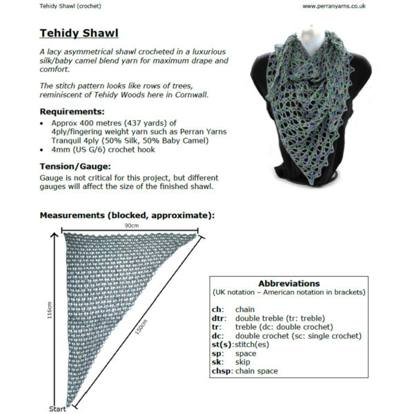 Tehidy Shawl Pattern detail